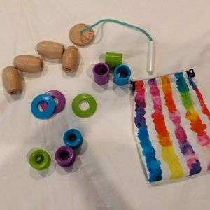 Lovevery Threadable Bead Kit with Drawstring Bag | The Adventurer Play Kit